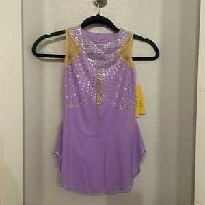 NEW girls lavender ice figure skating dress size 12.